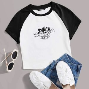 Angel black and white crop top